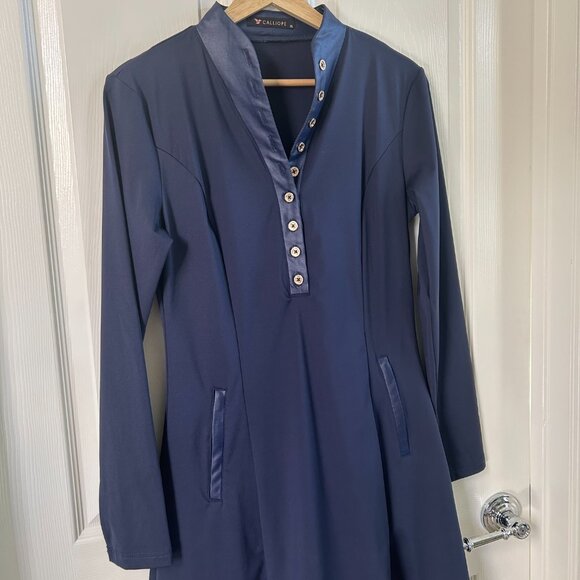 Calliope Dress Kiona Flare Womens Long Sleeve Button Down Navy Golf Pockets SZXL - Picture 6 of 8